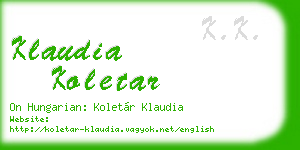 klaudia koletar business card